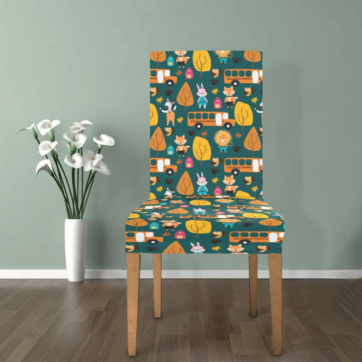 School Bus Print Design LKS309 Dining Chair Slipcover
