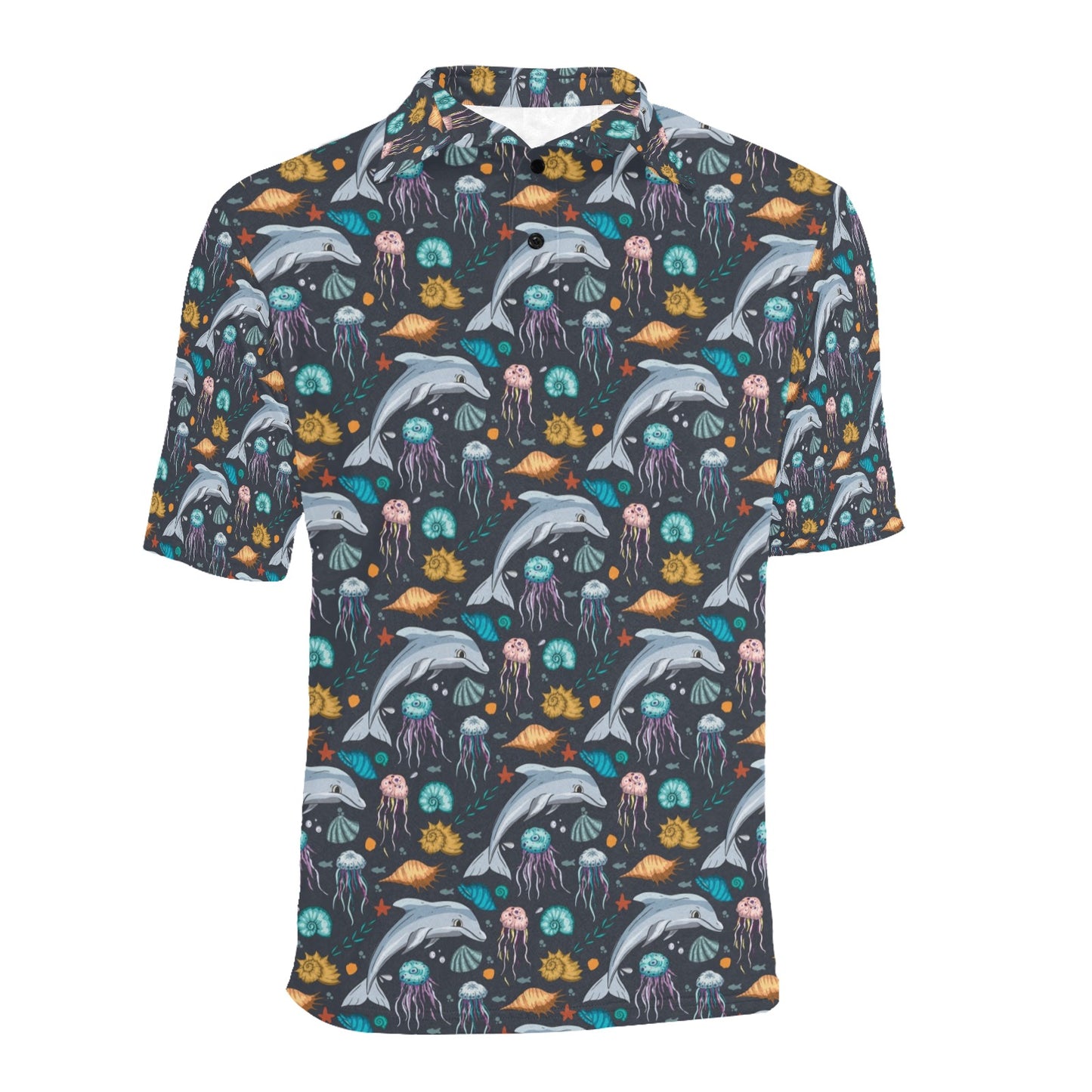 Underwater Dolphin Print Design LKS304 Men Polo Shirt