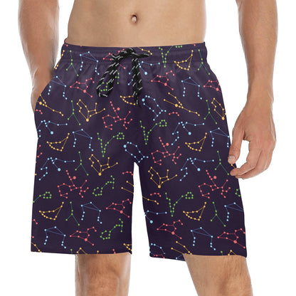 Zodiac Print Design LKS301 Men's Swim Trunks Beach Shorts