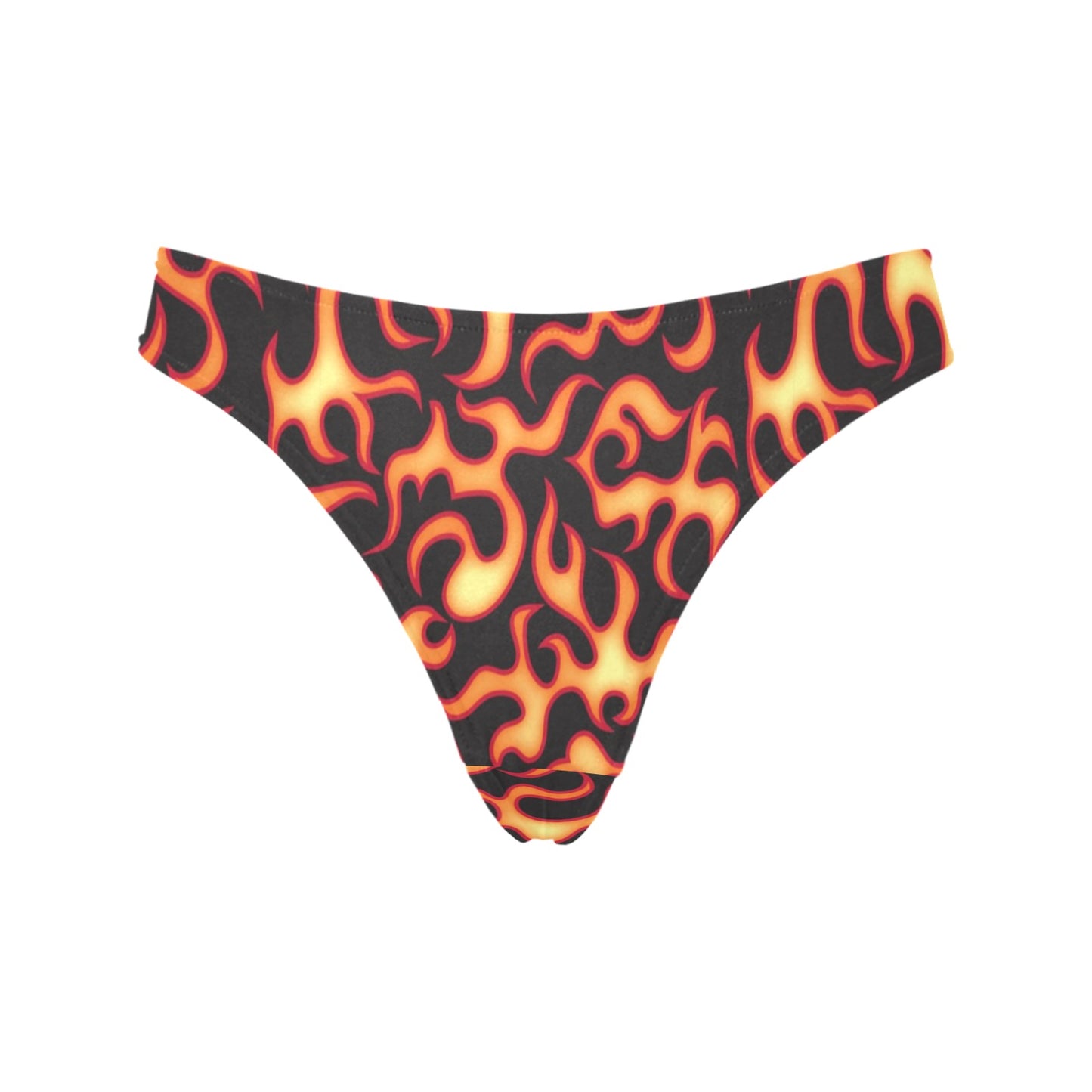 Flame Fire Themed Print Women's Thongs