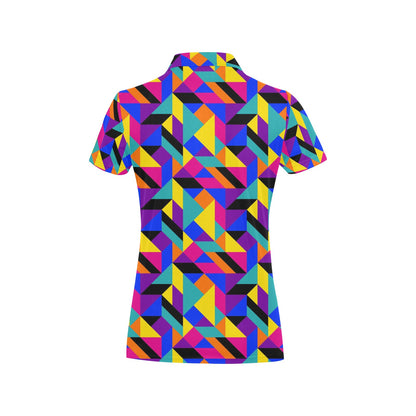 90s Colorful Pattern Print Design 1 Women's Polo Shirt