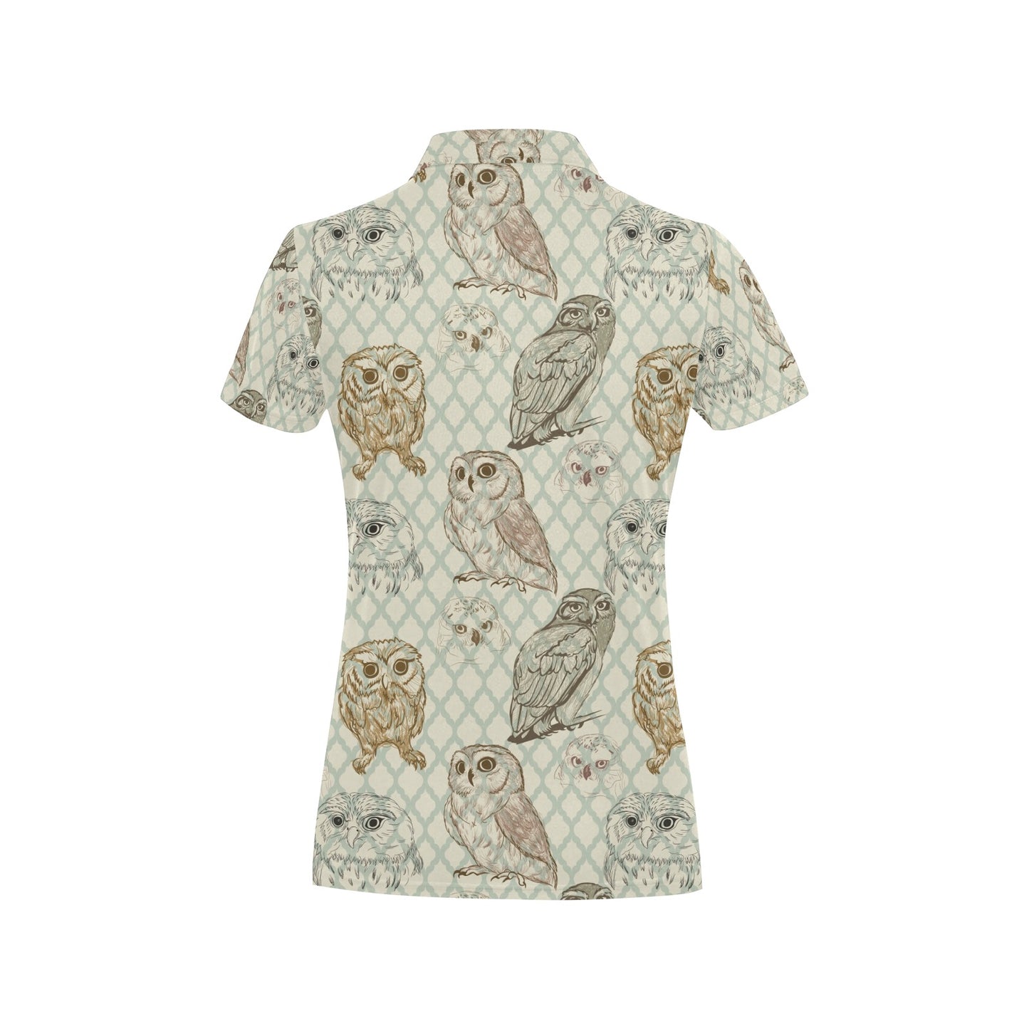 Owl Pattern Print Design A03 Women's Polo Shirt