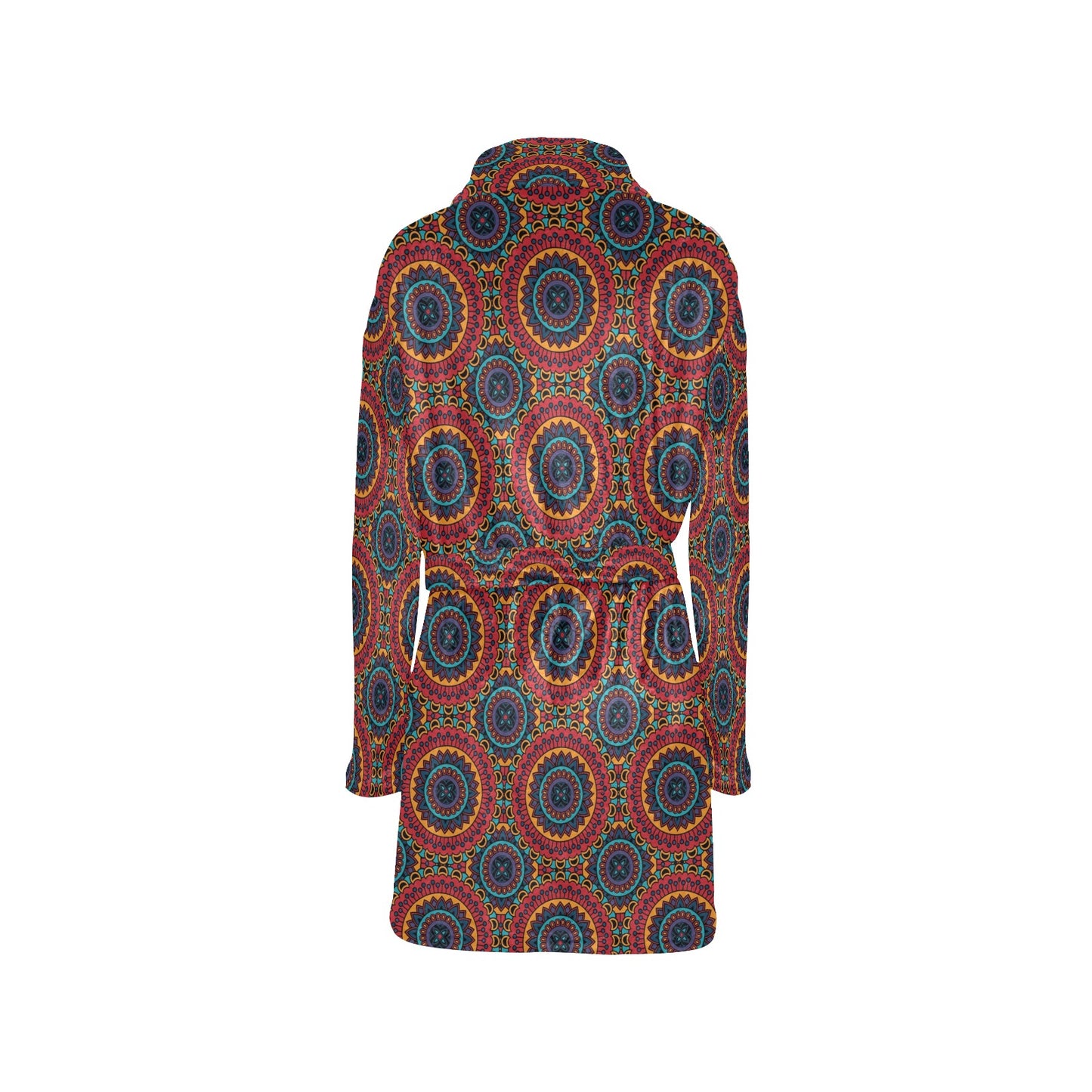 Bohemian Mandala Style Print Women's Fleece Robe