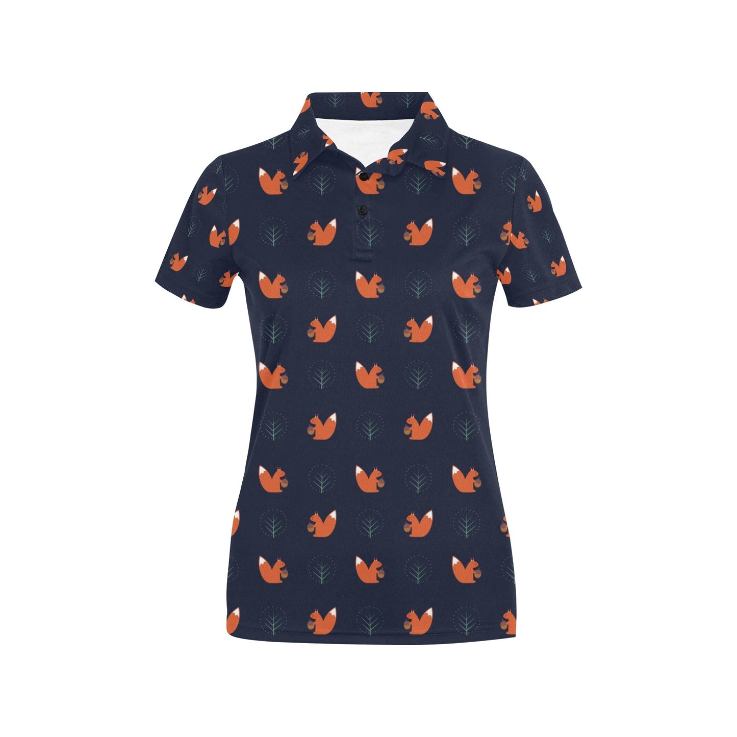 Squirrel Print Design LKS303 Women's Polo Shirt