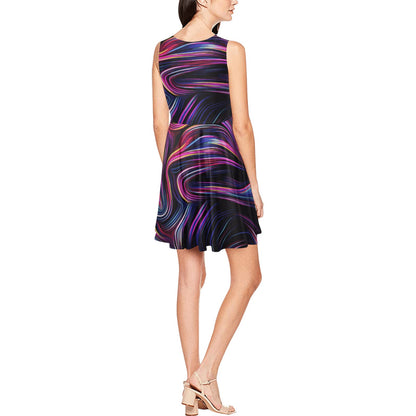 Liquid Pattern Print Design 01 Sleeveless Dress