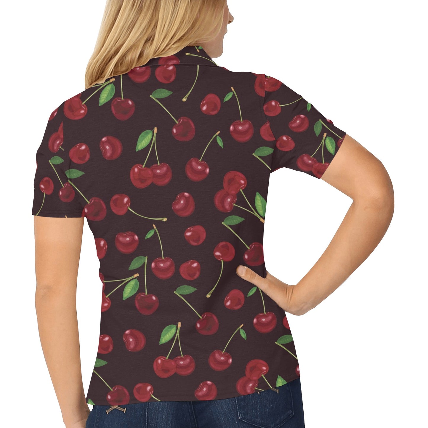 Cherry Fresh Pattern Women's Polo Shirt