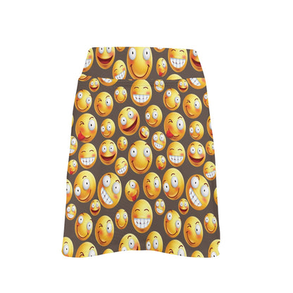 Smiley Face Emoji Print Design LKS303 17" Golf & Pickleball Skort with Pockets