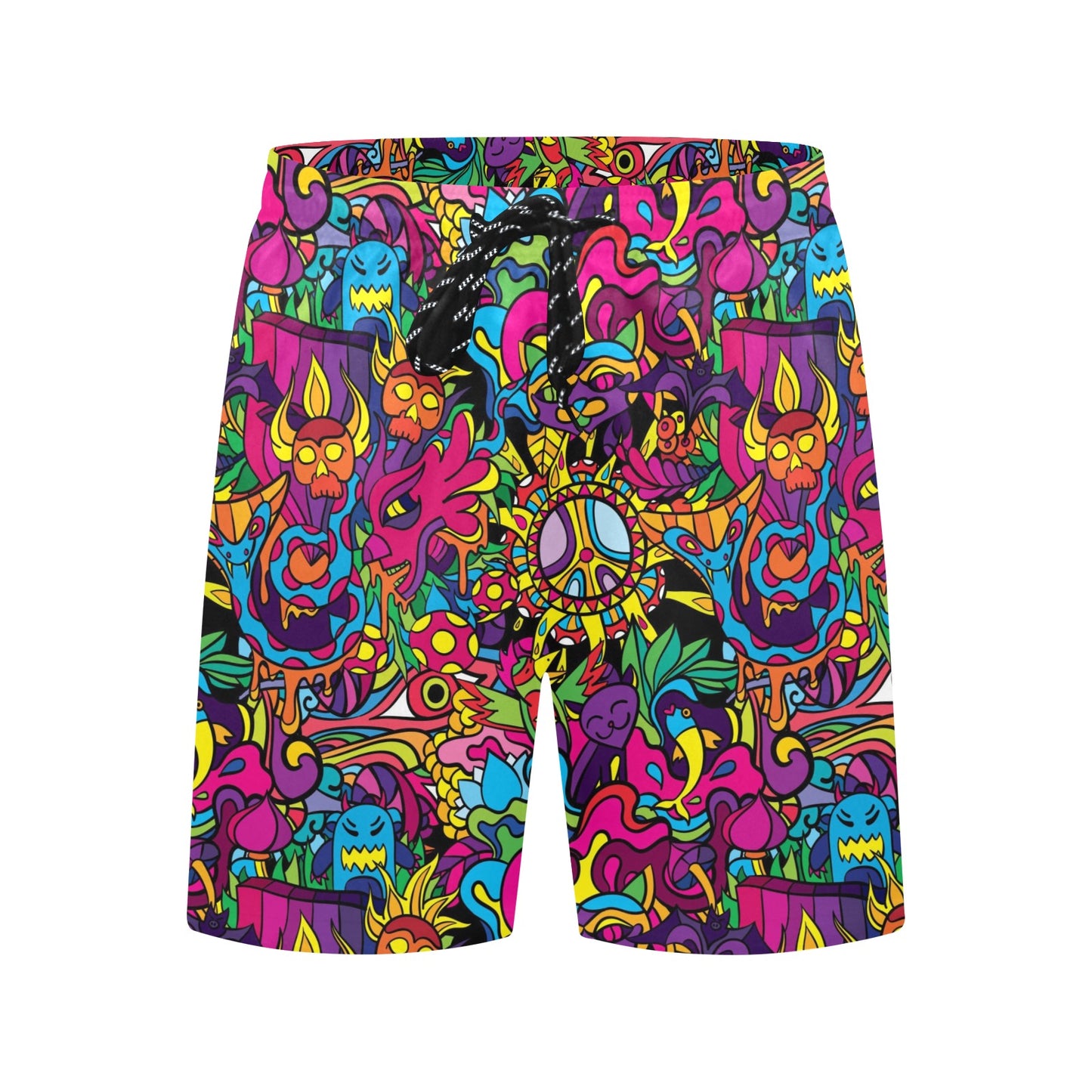 Trippy Print Design LKS304 Men's Swim Trunks Beach Shorts