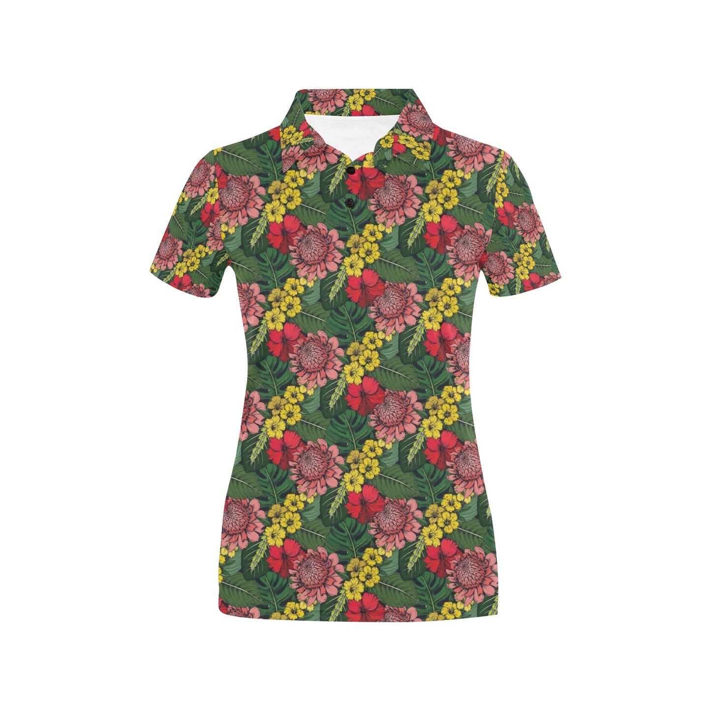 Summer Floral Print Design LKS305 Women's Polo Shirt