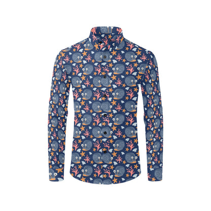 Snail Print Design LKS402 Men's Long Sleeve Dress Shirt
