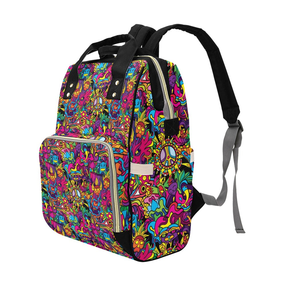 Trippy Print Design LKS304 Diaper Bag Backpack