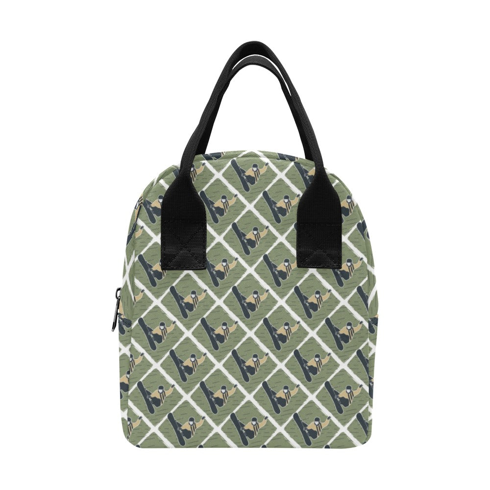 Snowboard Man Print Design LKS302 Insulated Lunch Bag