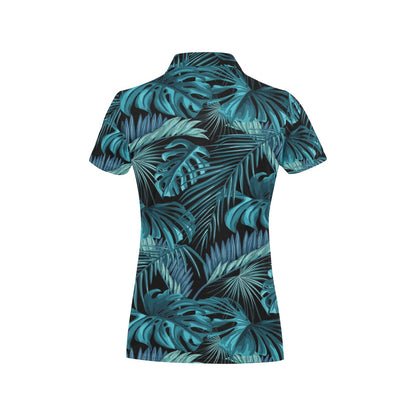Palm Leaf Pattern Print Design A03 Women's Polo Shirt