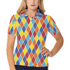 Harlequin Pattern Print Design 01 Women's Polo Shirt