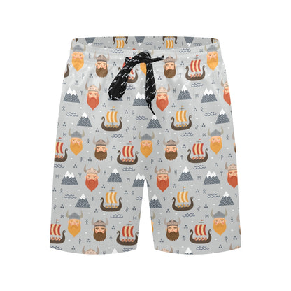 Vikings Print Design LKS307 Men's Swim Trunks Beach Shorts