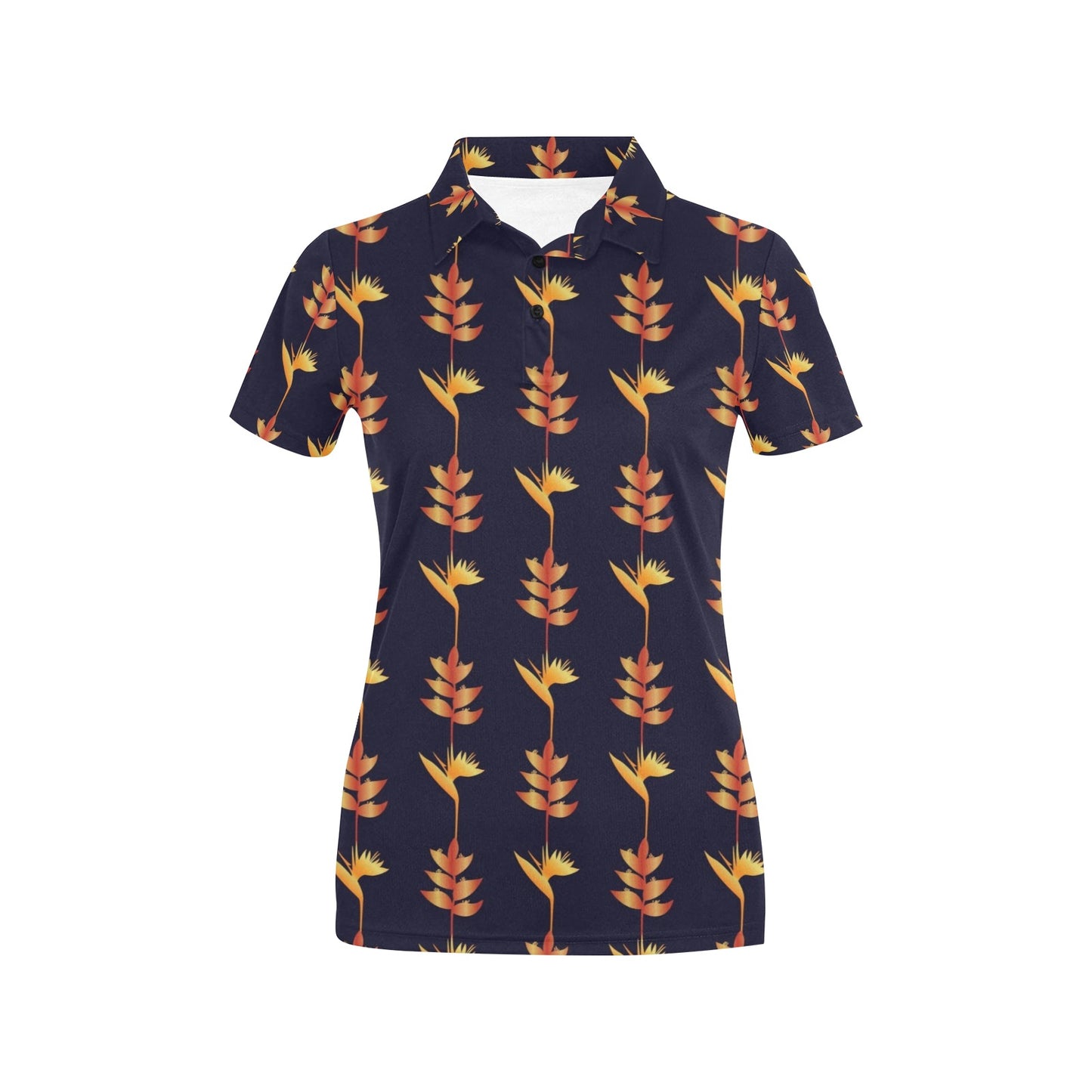 Heliconia Pattern Print Design HL06 Women's Polo Shirt