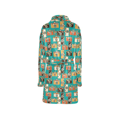 Camera Pattern Print Design 02 Women's Fleece Robe