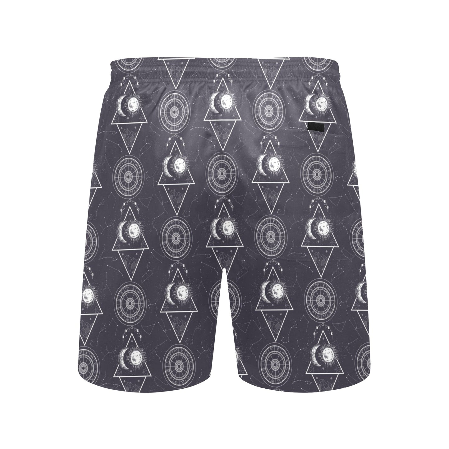Sun Moon Print Design LKS309 Men's Swim Trunks Beach Shorts