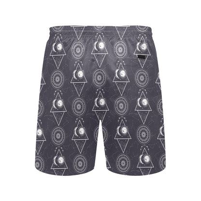 Sun Moon Print Design LKS309 Men's Swim Trunks Beach Shorts