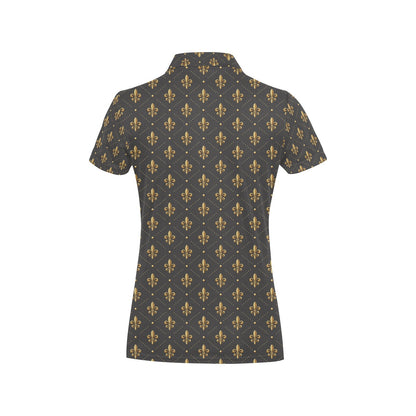 Fleur De Lis Print Design LKS402 Women's Polo Shirt