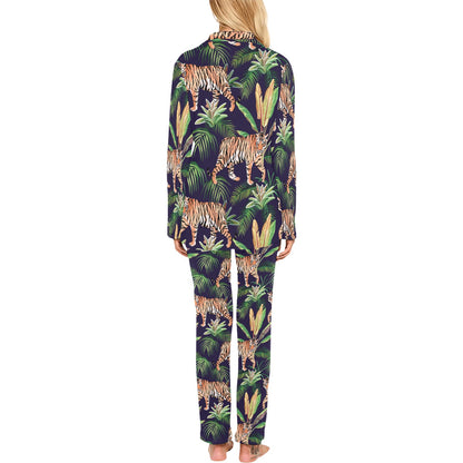 Tiger Jungle Women's Long Pajama Set
