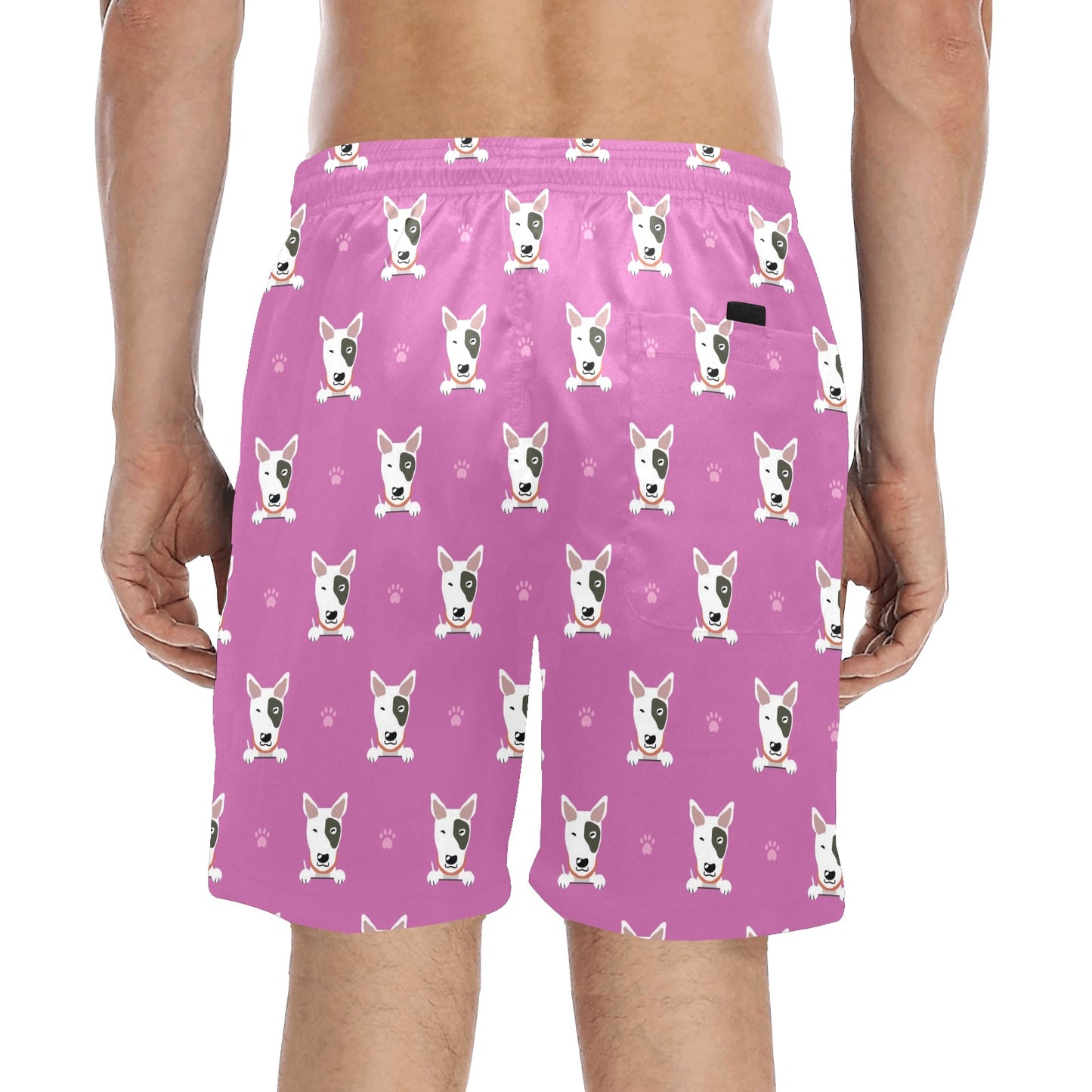 Bull Terrier Happy Print Pattern Men's Swim Trunks Beach Shorts