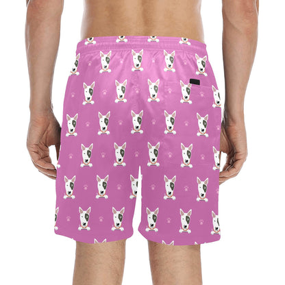 Bull Terrier Happy Print Pattern Men's Swim Trunks Beach Shorts