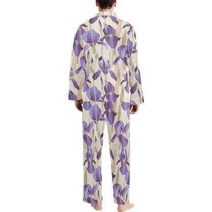 Iris Pattern Print Design IR02 Men's Long Pajama Set