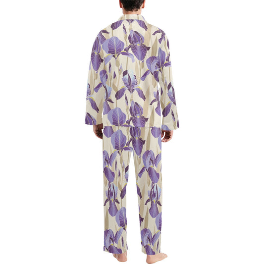 Iris Pattern Print Design IR02 Men's Long Pajama Set