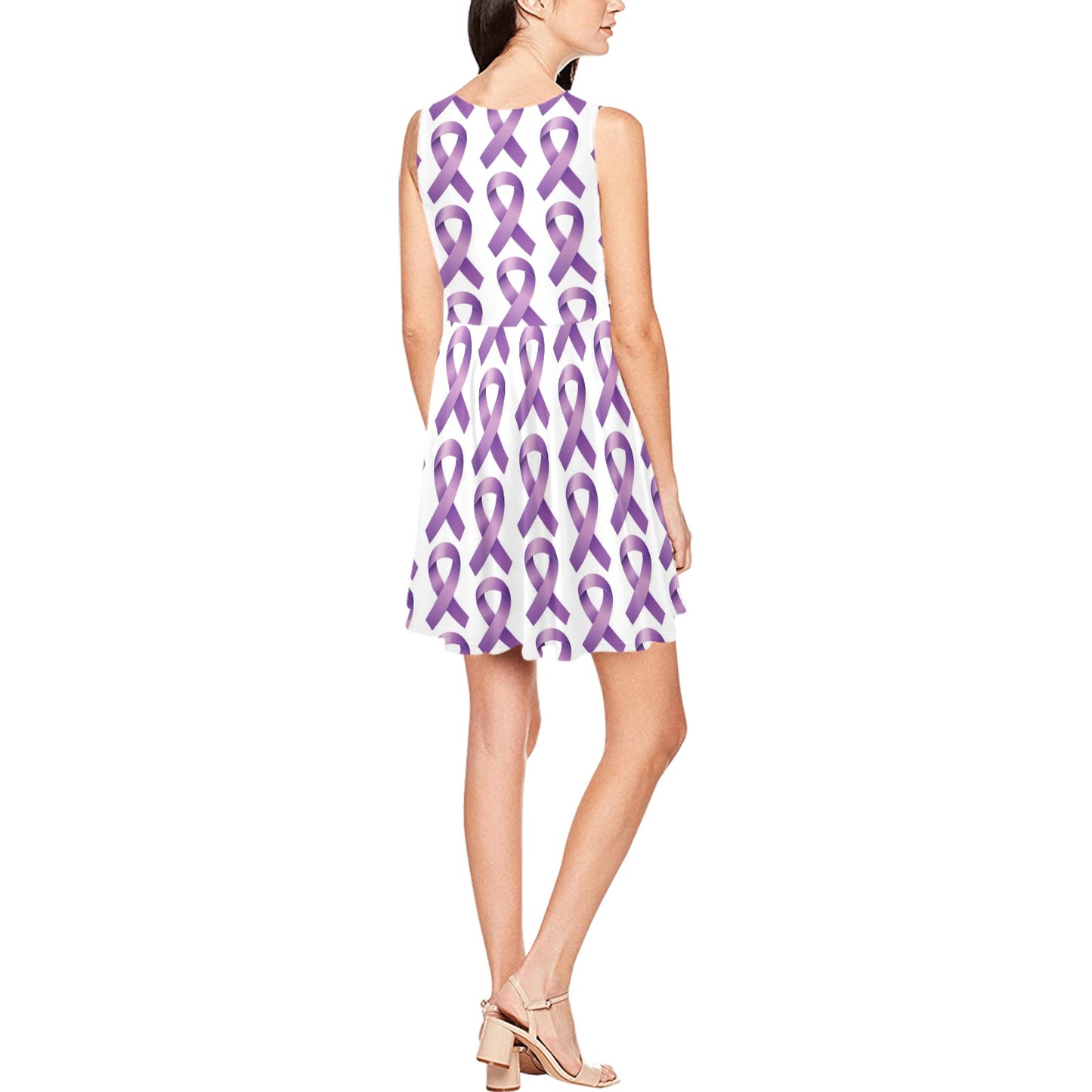 Pancreatic cancer Pattern Print Design A01 Sleeveless Dress