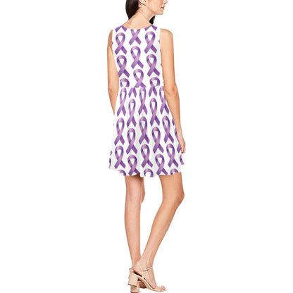 Pancreatic cancer Pattern Print Design A01 Sleeveless Dress