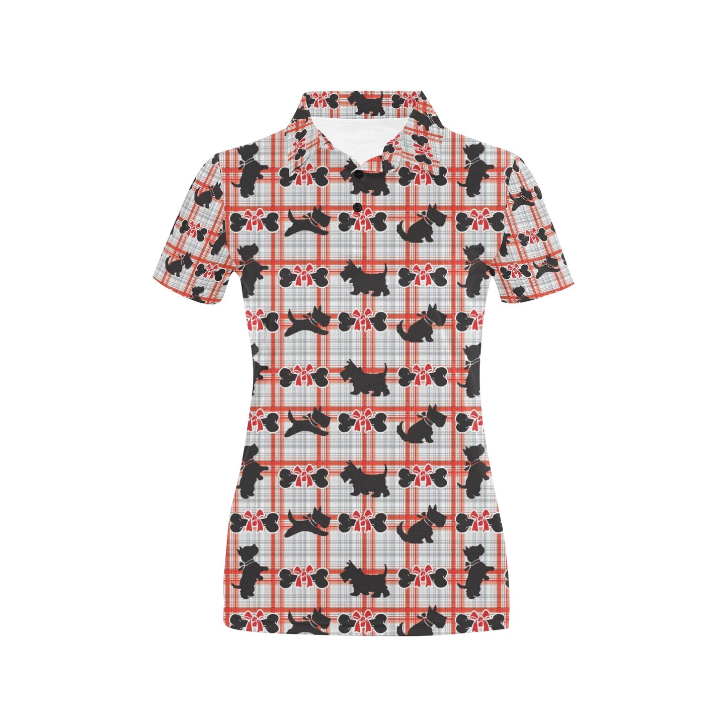 Scottish Terriers Print Design LKS3014 Women's Polo Shirt