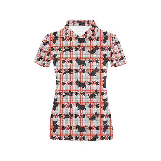 Scottish Terriers Print Design LKS3014 Women's Polo Shirt