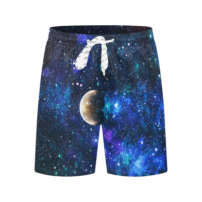 Galaxy Stardust Planet Space Print Men's Swim Trunks Beach Shorts