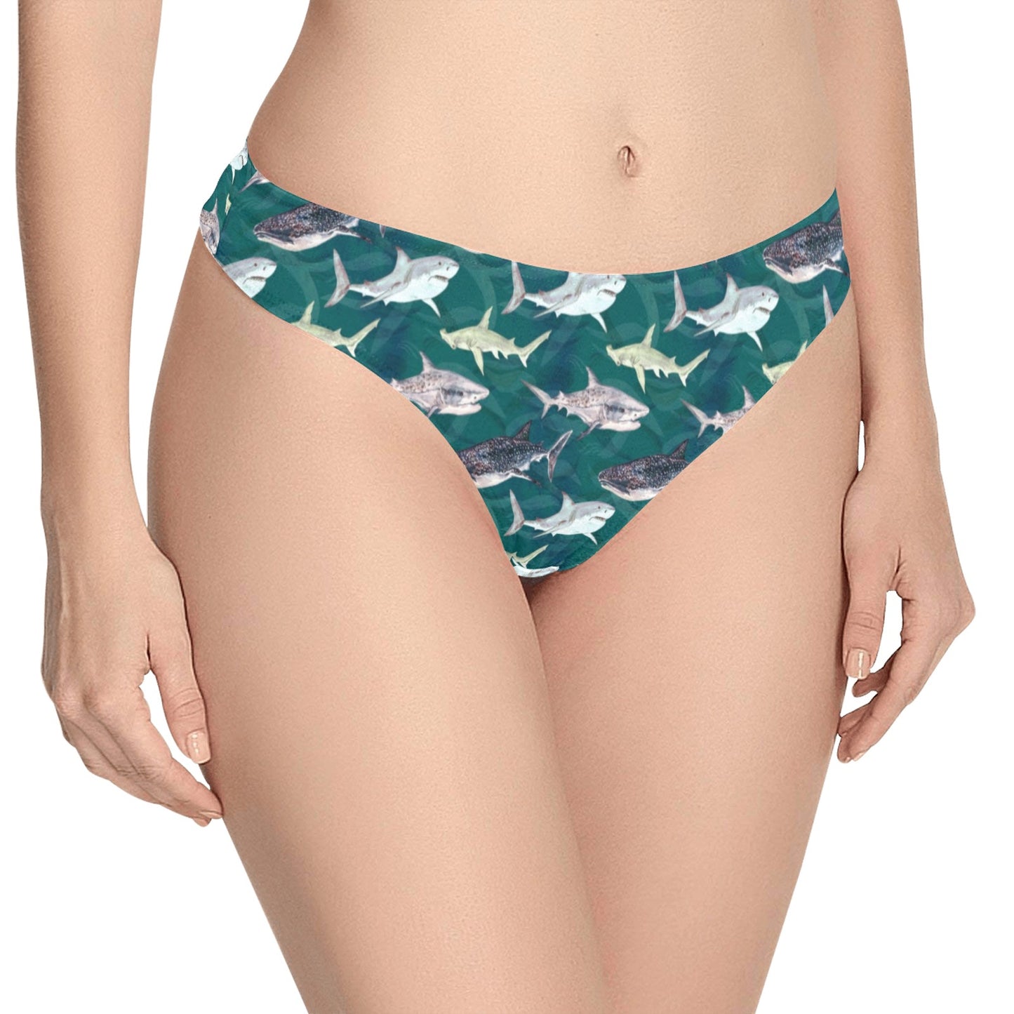 Shark Style Print Women's Thongs