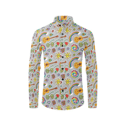 Hippie Print Design LKS306 Men's Long Sleeve Dress Shirt