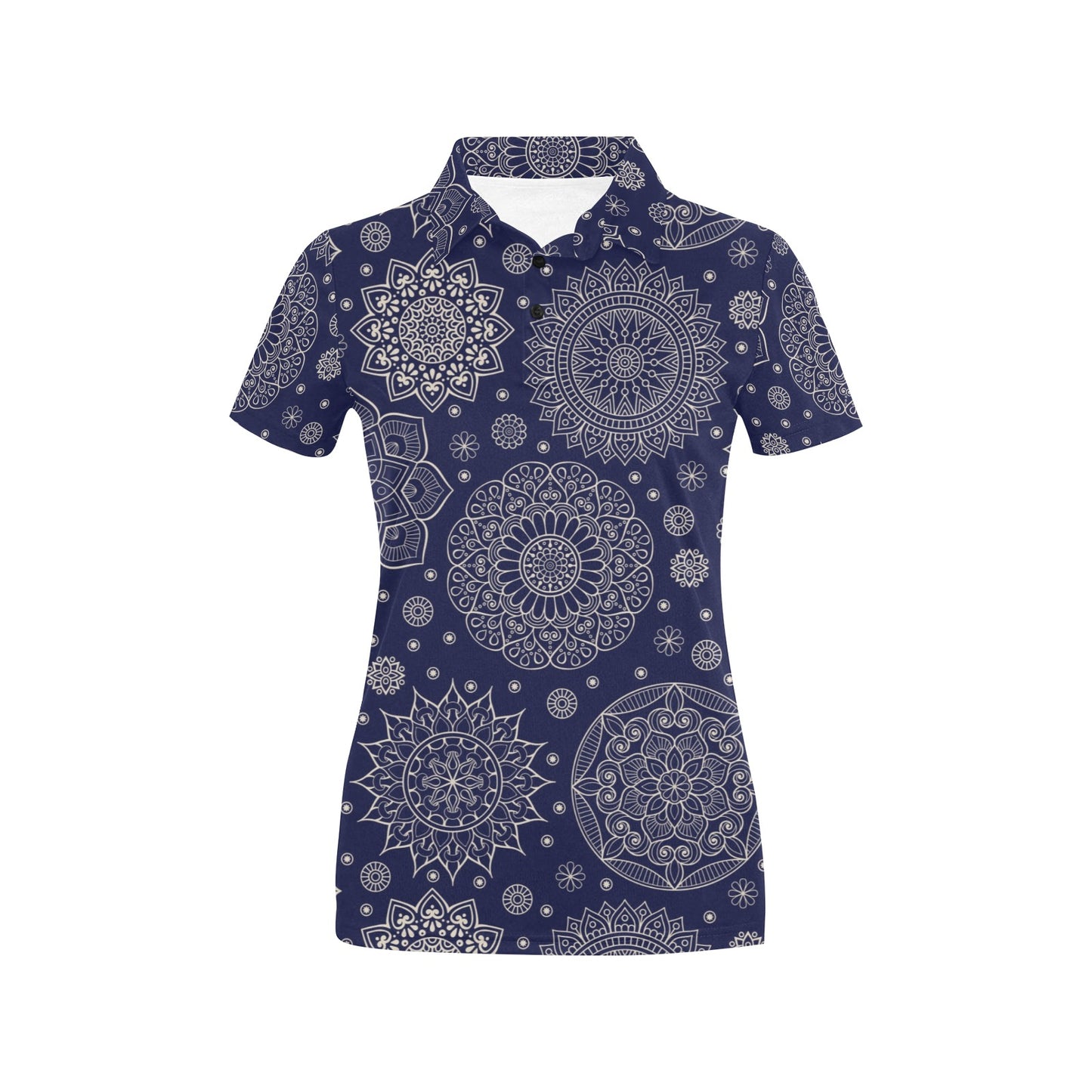 Mandala Pattern Print Design 02 Women's Polo Shirt