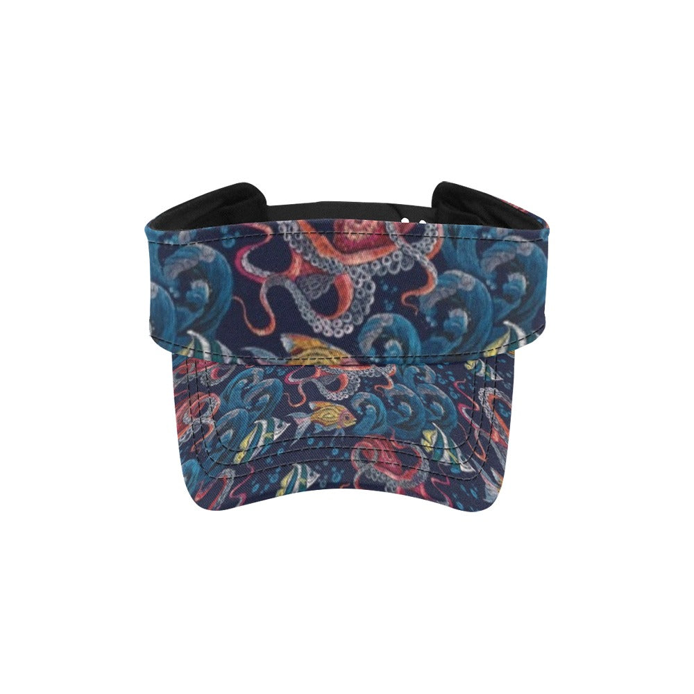 Underwater Giant Squid Print Design LKS302 Unisex Sun Visor