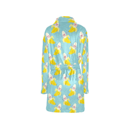 Banana Pattern Print Design BA07 Women's Fleece Robe