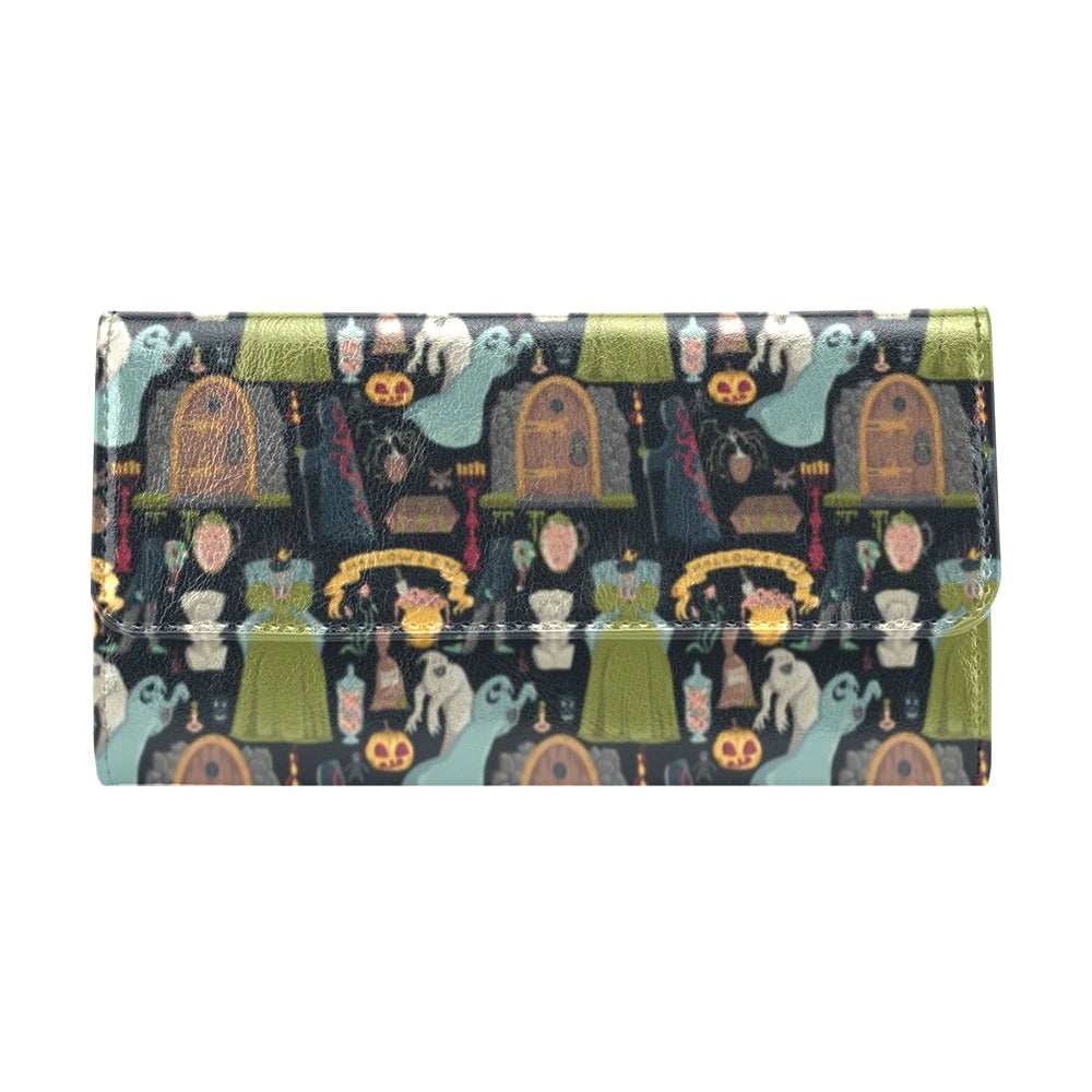 Creepy Halloween Print Design LKS304 Women's Trifold Wallet