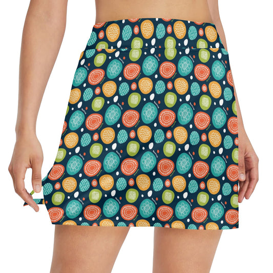 Swedish Themed Design 17" Golf & Pickleball Skort with Pockets