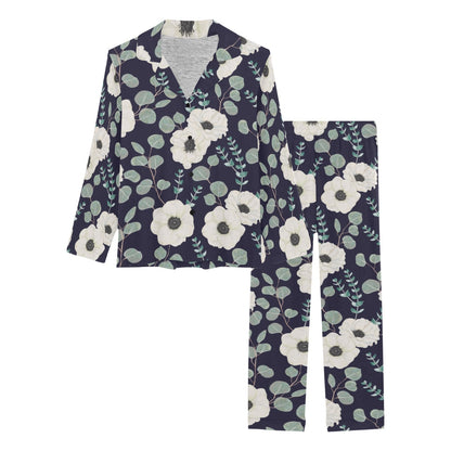 Anemone Pattern Print Design AM01 Women's Long Pajama Set