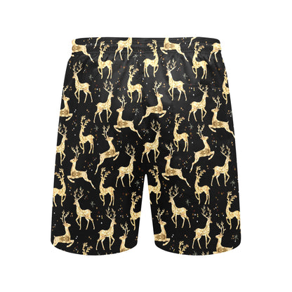 Deer Gold Pattern Men's Swim Trunks Beach Shorts
