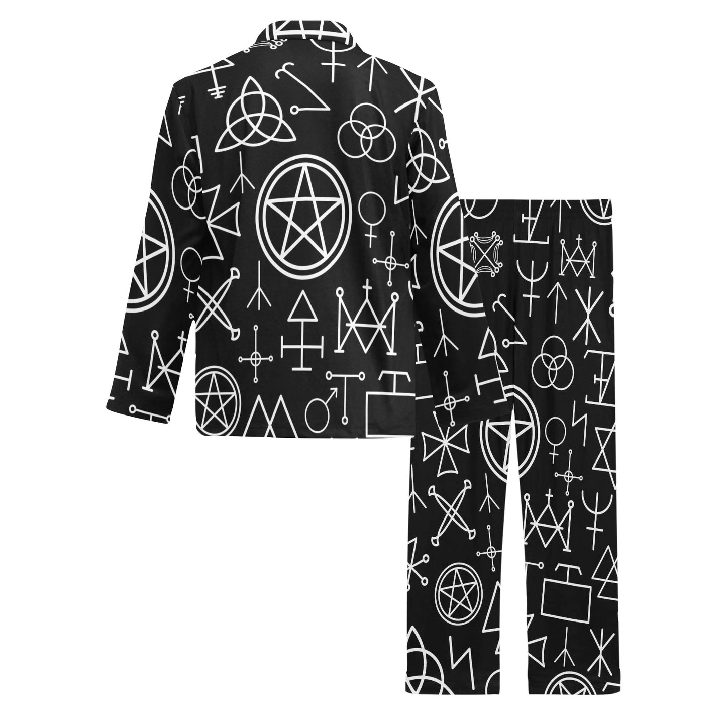 Pentagram Pattern Print Design A02 Men's Long Pajama Set