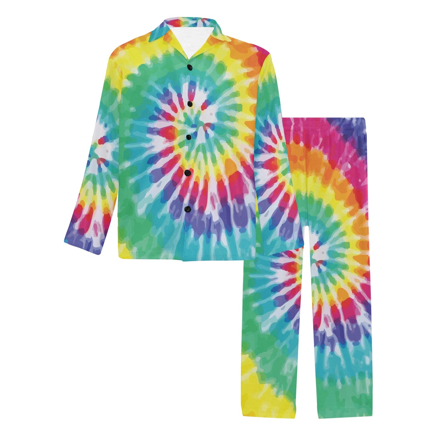 Tie Dye Men's Long Pajama Set