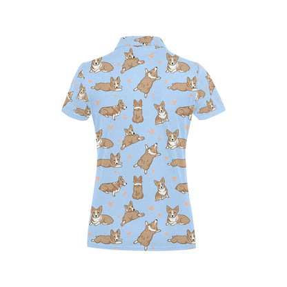 Pembroke Welsh Corgis Pattern Print Design A05 Women's Polo Shirt