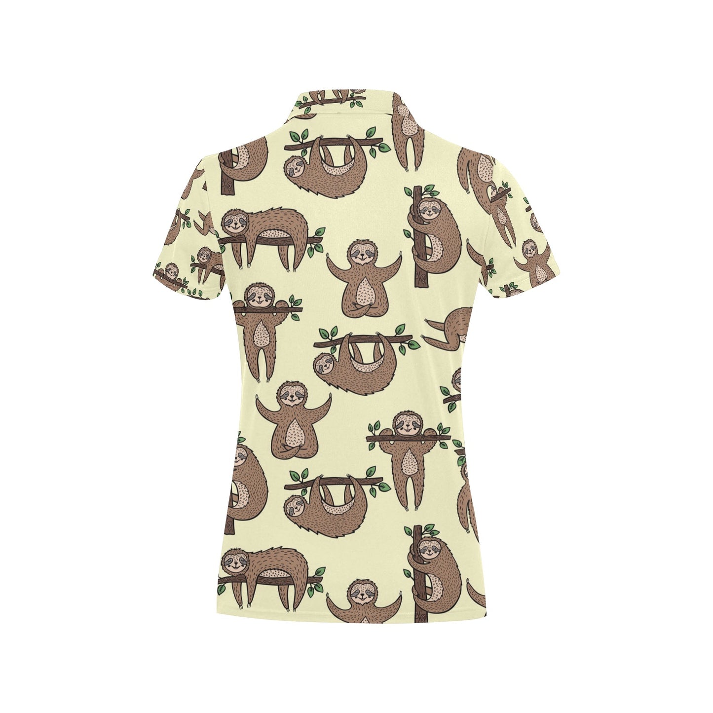 Sloth Print Design LKS3010 Women's Polo Shirt
