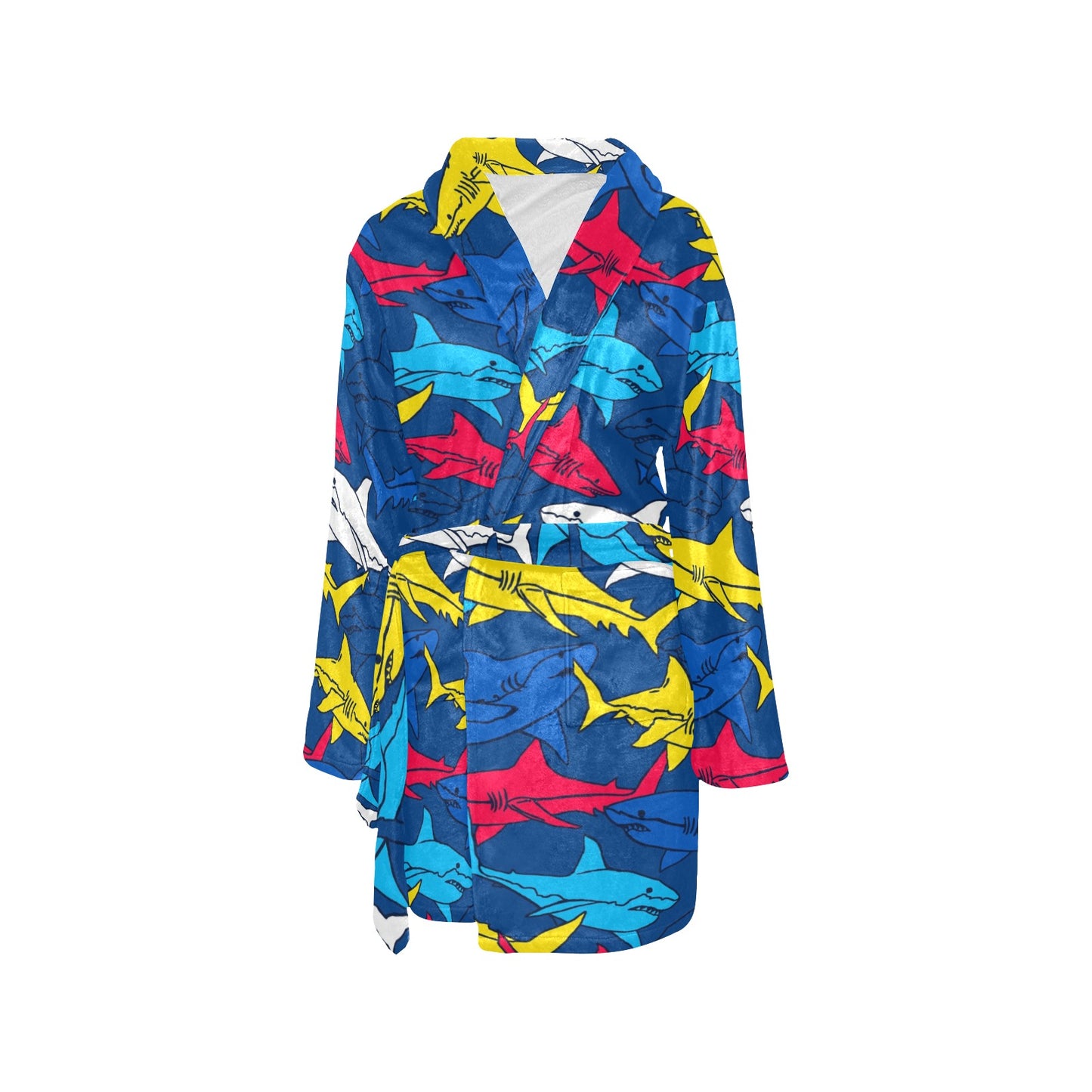 Shark Color Pattern Women's Fleece Robe