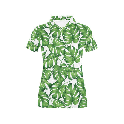 Palm Leaves Pattern Print Design PL08 Women's Polo Shirt