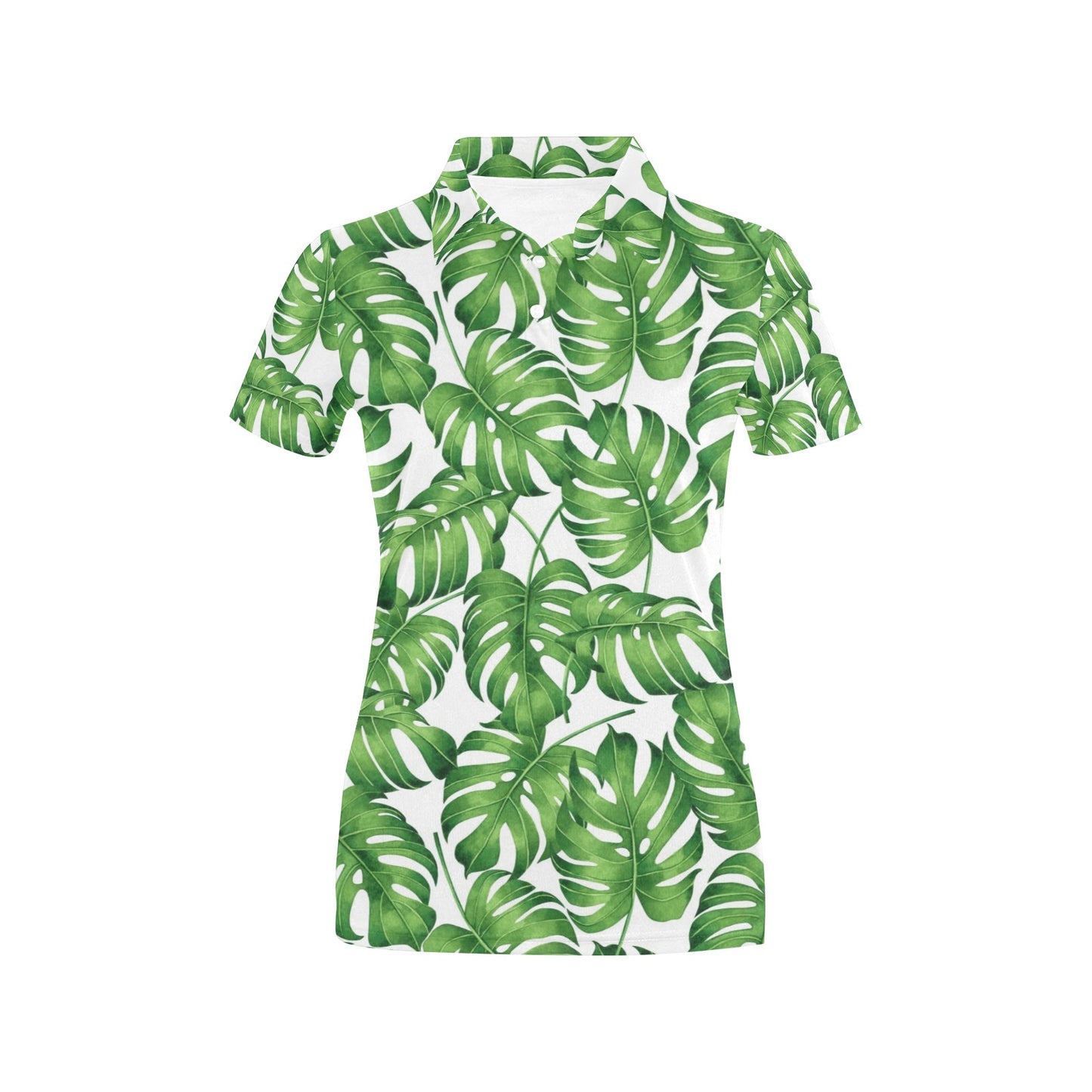 Palm Leaves Pattern Print Design PL08 Women's Polo Shirt